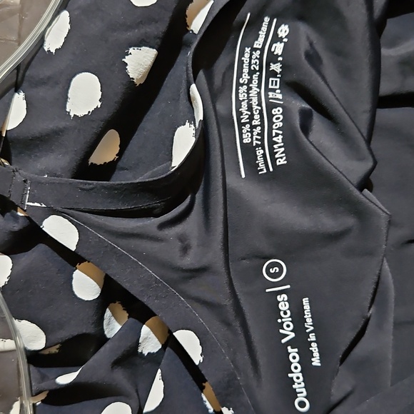 Outdoor Voices The Exercise Dress Mini Sleeveless Black White Polka Dot Print - Picture 3 of 4